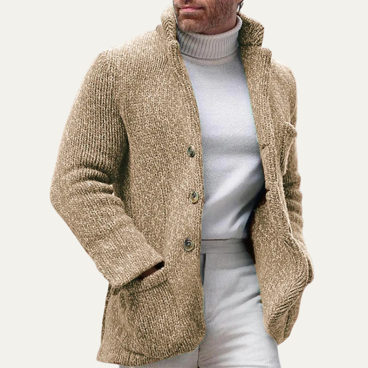 Pemberton Men's Knitted Cardigan Smart Casual Button Up Winter