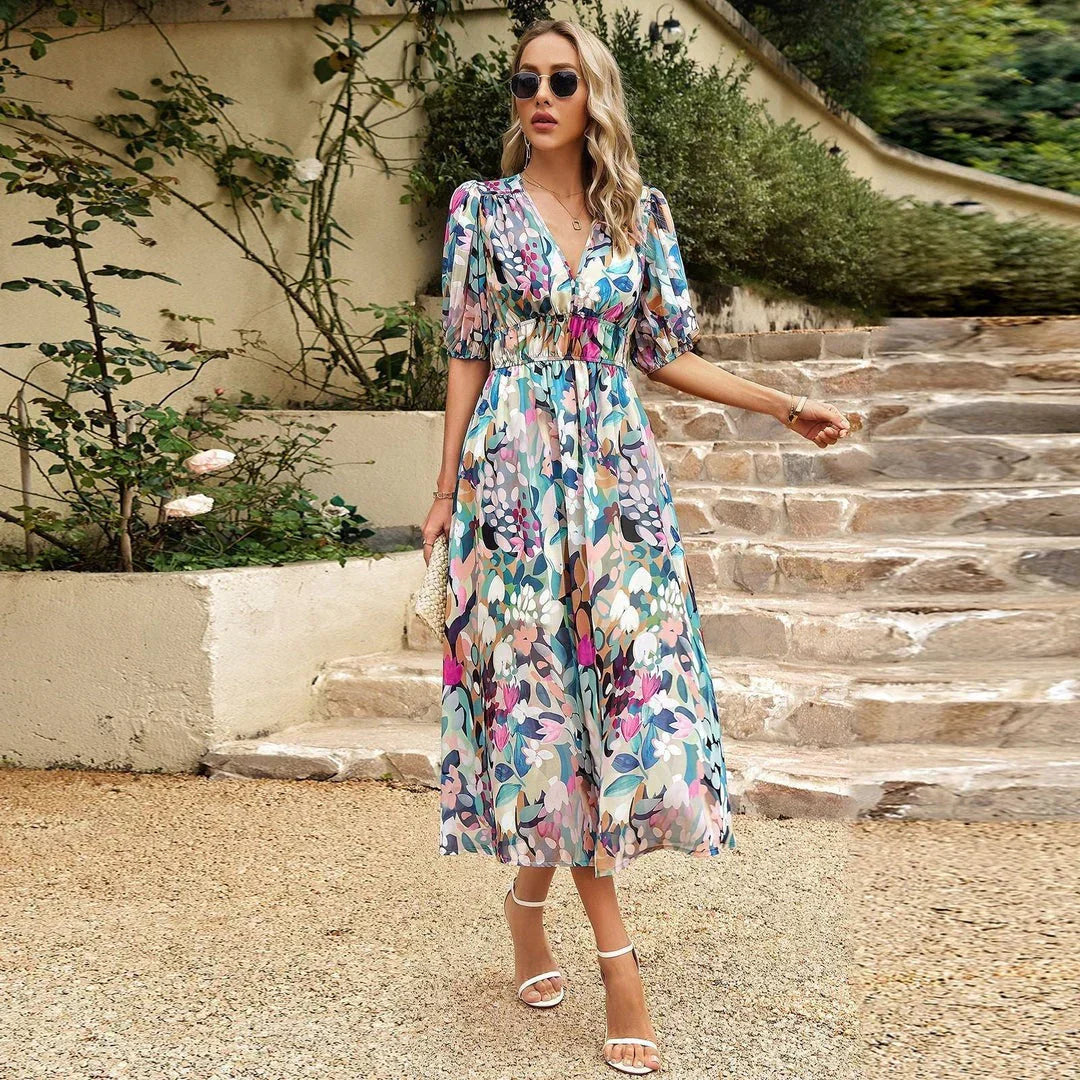Casual V Neck Summer Dress