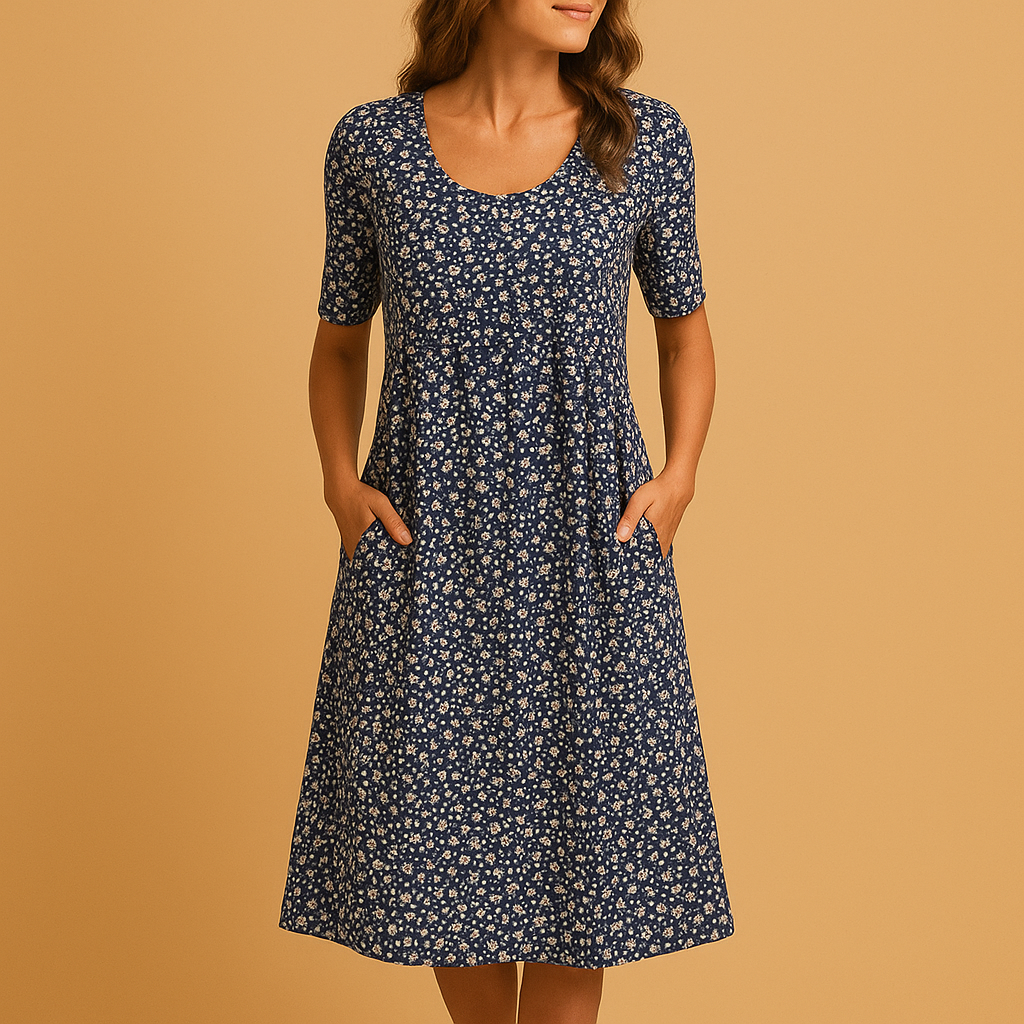 Women’s floral casual dress with a breathable and comfortable fit, perfect for warm days, brunch, and casual outings.