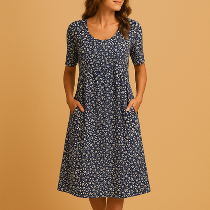 Women’s floral casual dress with a breathable and comfortable fit, perfect for warm days, brunch, and casual outings.