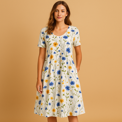 Pretty Women's Summer Cotton Dress - VibreMode