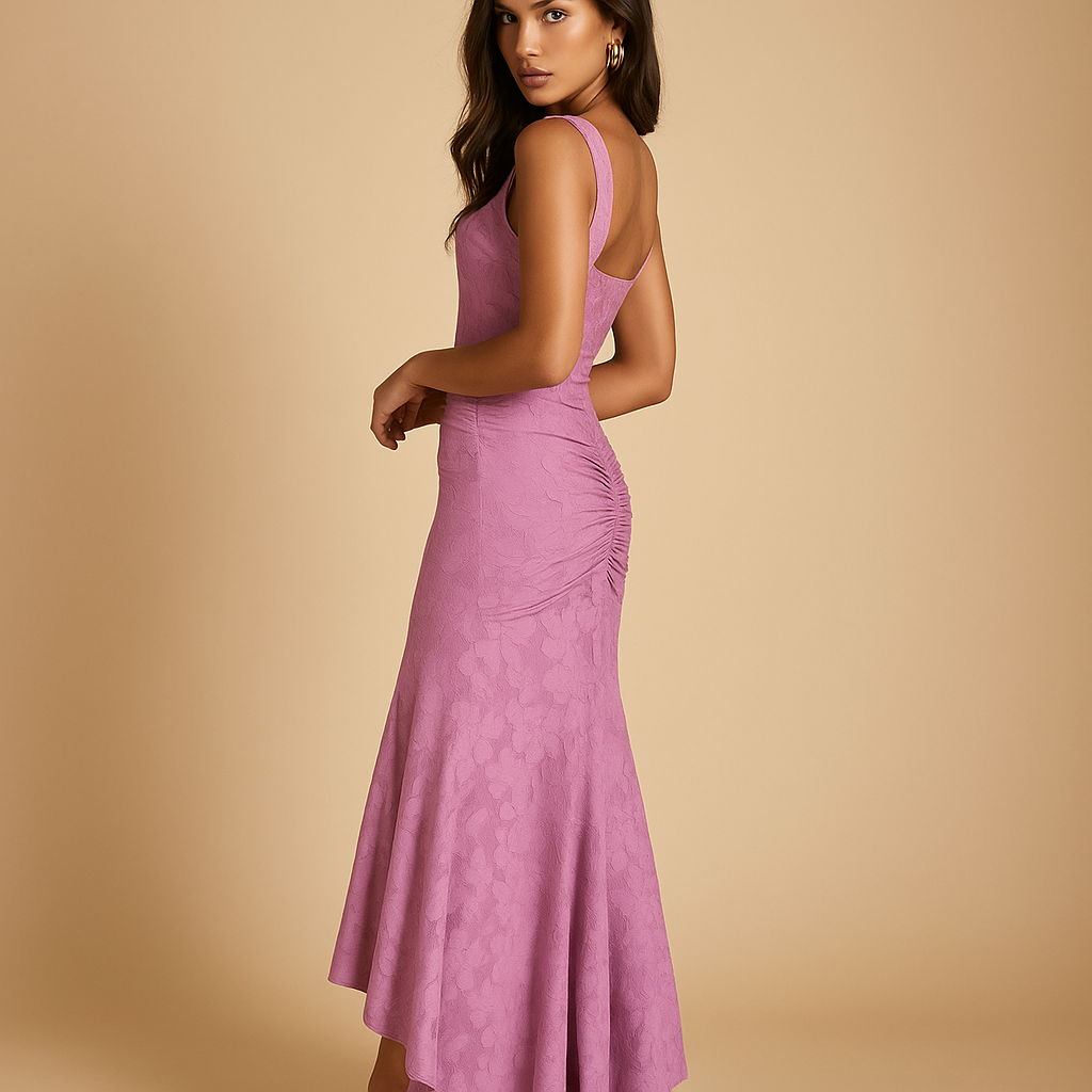 Women’s floral flowy midi dress with a lightweight fit, perfect for brunches, garden parties, and casual summer outings.