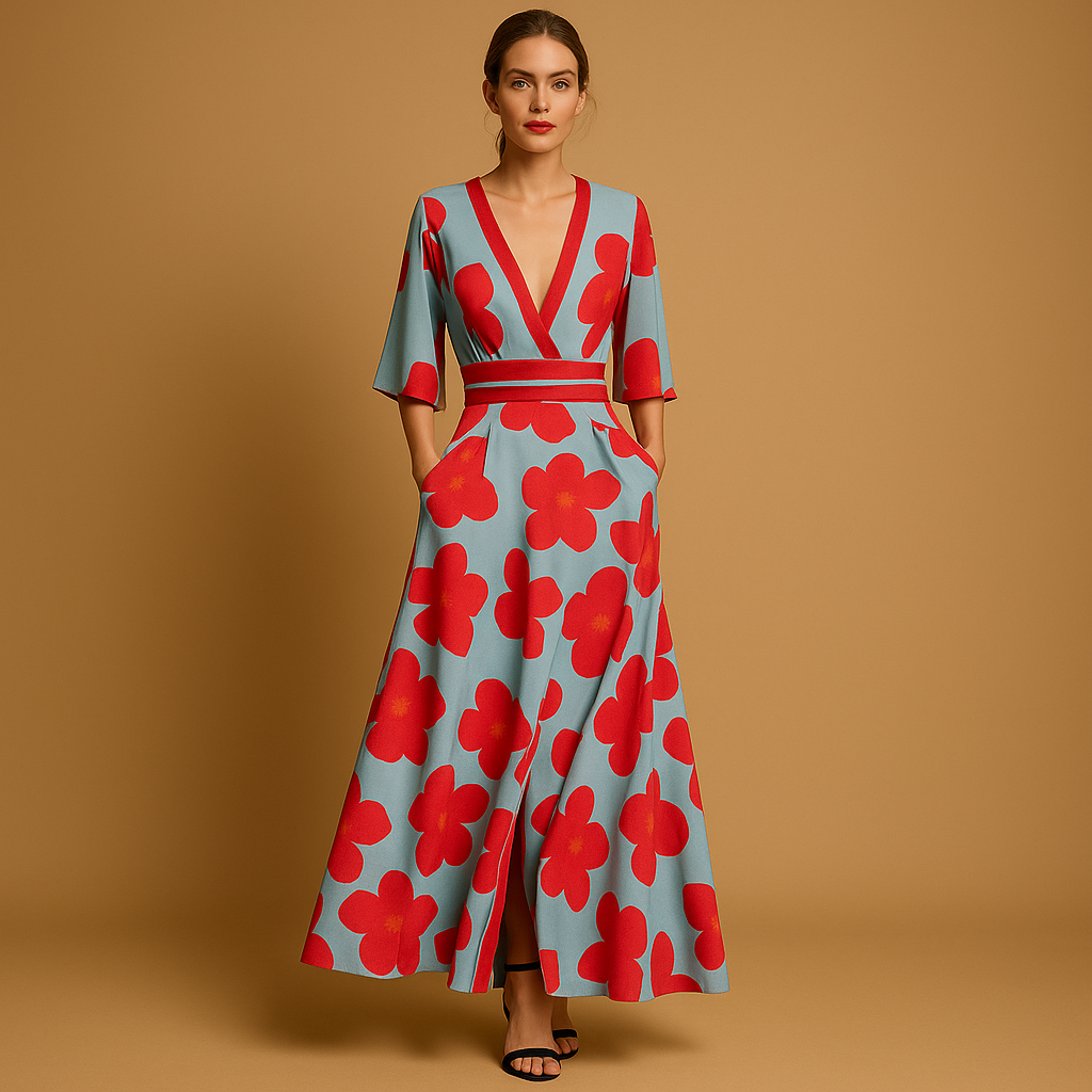 Comfy Women's Long Summer Dress with Pockets - VibreMode