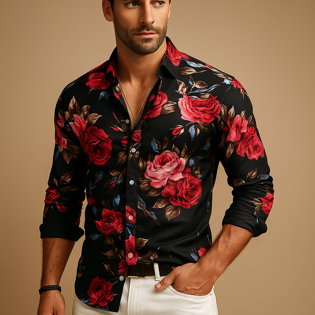 Classic Mens Patterned Dress Shirt - VibreMode