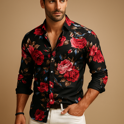 Classic Mens Patterned Dress Shirt - VibreMode