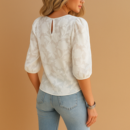 Elegant floral print top for women with a flattering fit and versatile design, perfect for both casual and formal occasions.