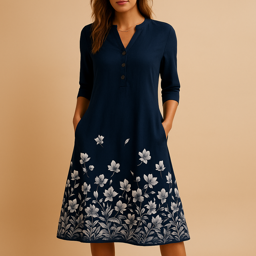 Women’s floral summer dress with airy fit and feminine design, perfect for casual summer days, garden parties, and stylish warm-weather outfits.