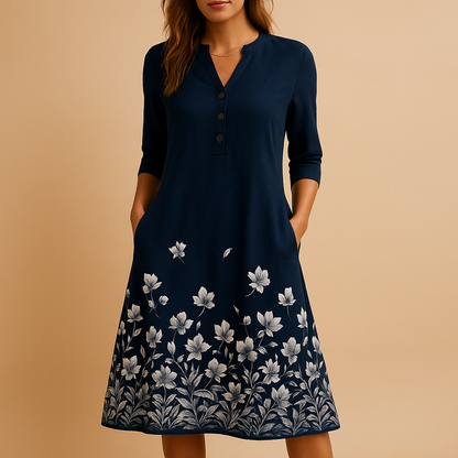 Women’s floral summer dress with airy fit and feminine design, perfect for casual summer days, garden parties, and stylish warm-weather outfits.