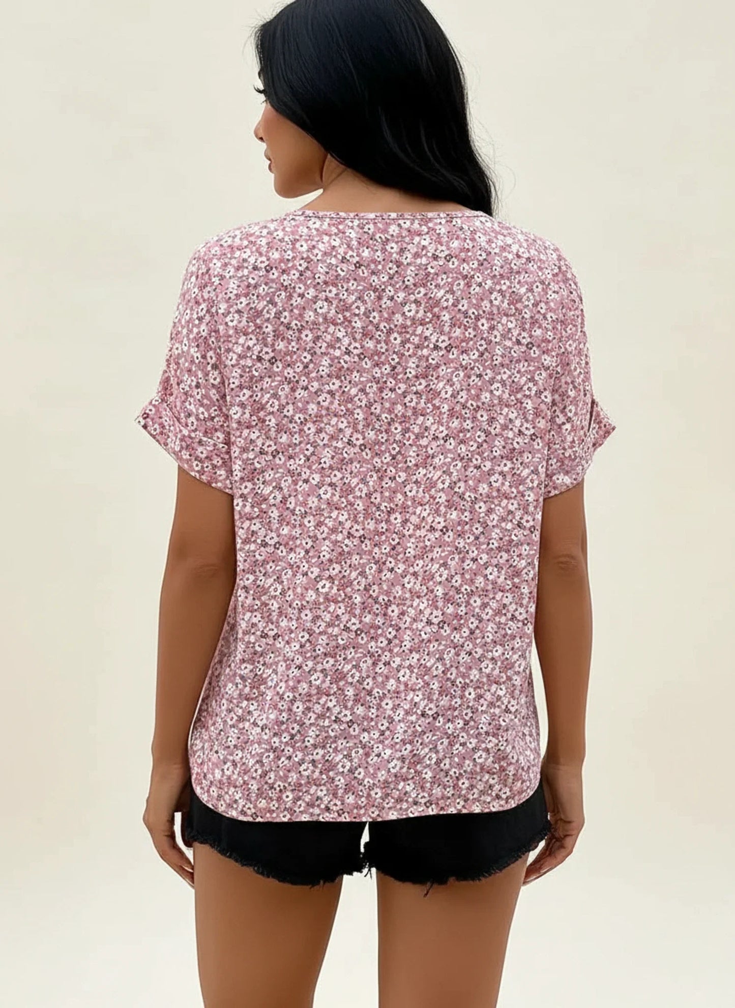 Women's Floral Blouse Button Front