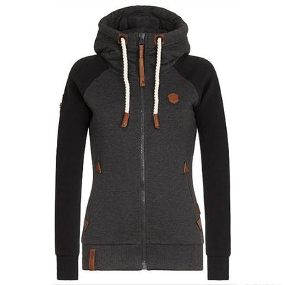 Women's Knitted Hoodie Long Sleeve Zipper