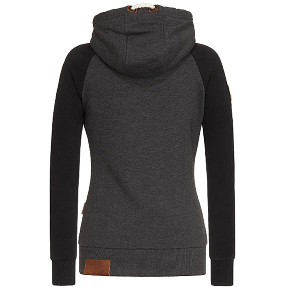 Women's Knitted Hoodie Long Sleeve Zipper - VibreMode