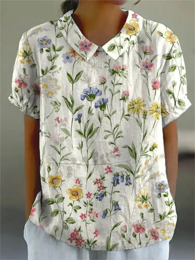 Women's Floral Blouse Vintage Print