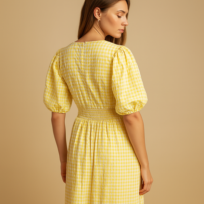 Women’s flowy maxi dress with button closure and long sleeves, perfect for work, casual outings, formal occasions and weekend wear.