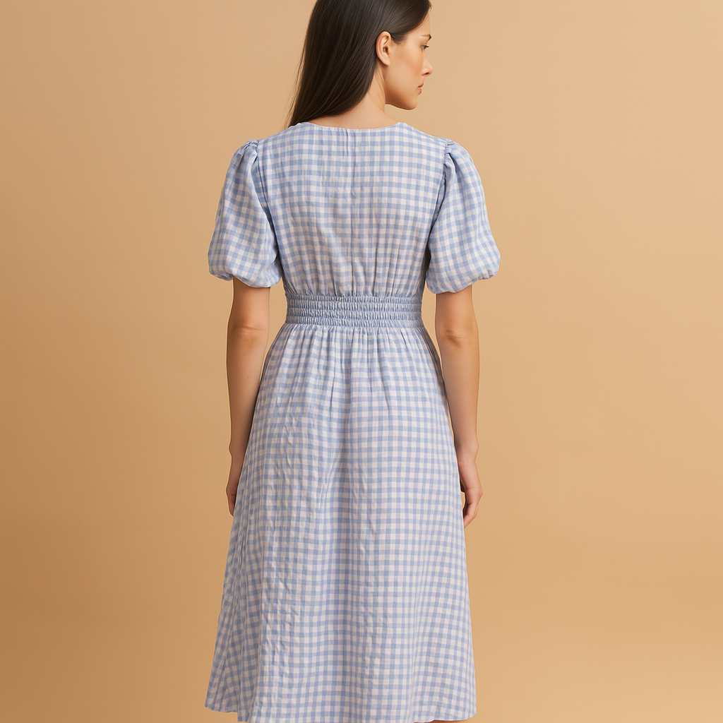 Women’s flowy maxi dress with button closure and long sleeves, perfect for work, casual outings, formal occasions and weekend wear.