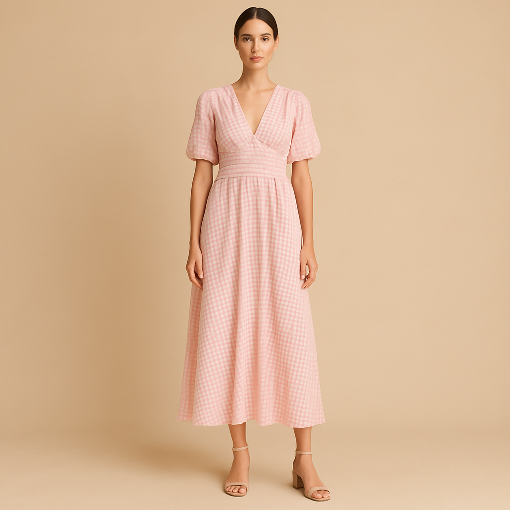 Women’s flowy maxi dress with button closure and long sleeves, perfect for work, casual outings, formal occasions and weekend wear.