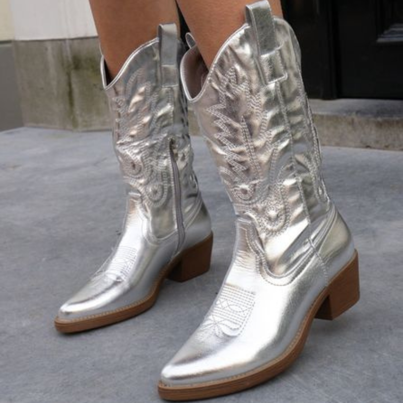 Women's Tall Boots Stitched Leather Upper