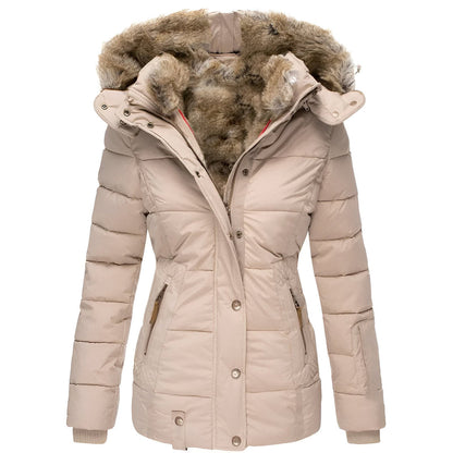 Warm Women's Down Parka with Faux Fur Hood