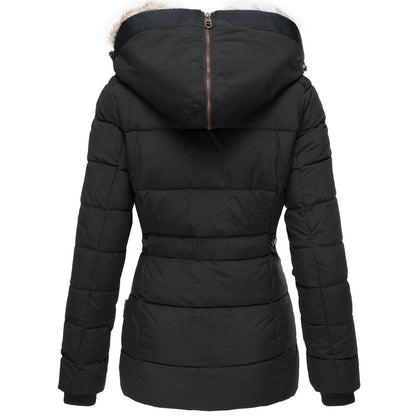 Warm Women's Down Parka with Faux Fur Hood