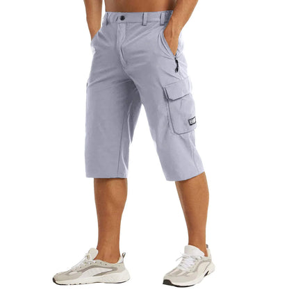 Men's Cargo Shorts Comfortable Stretch Fabric Beige - VibreMode