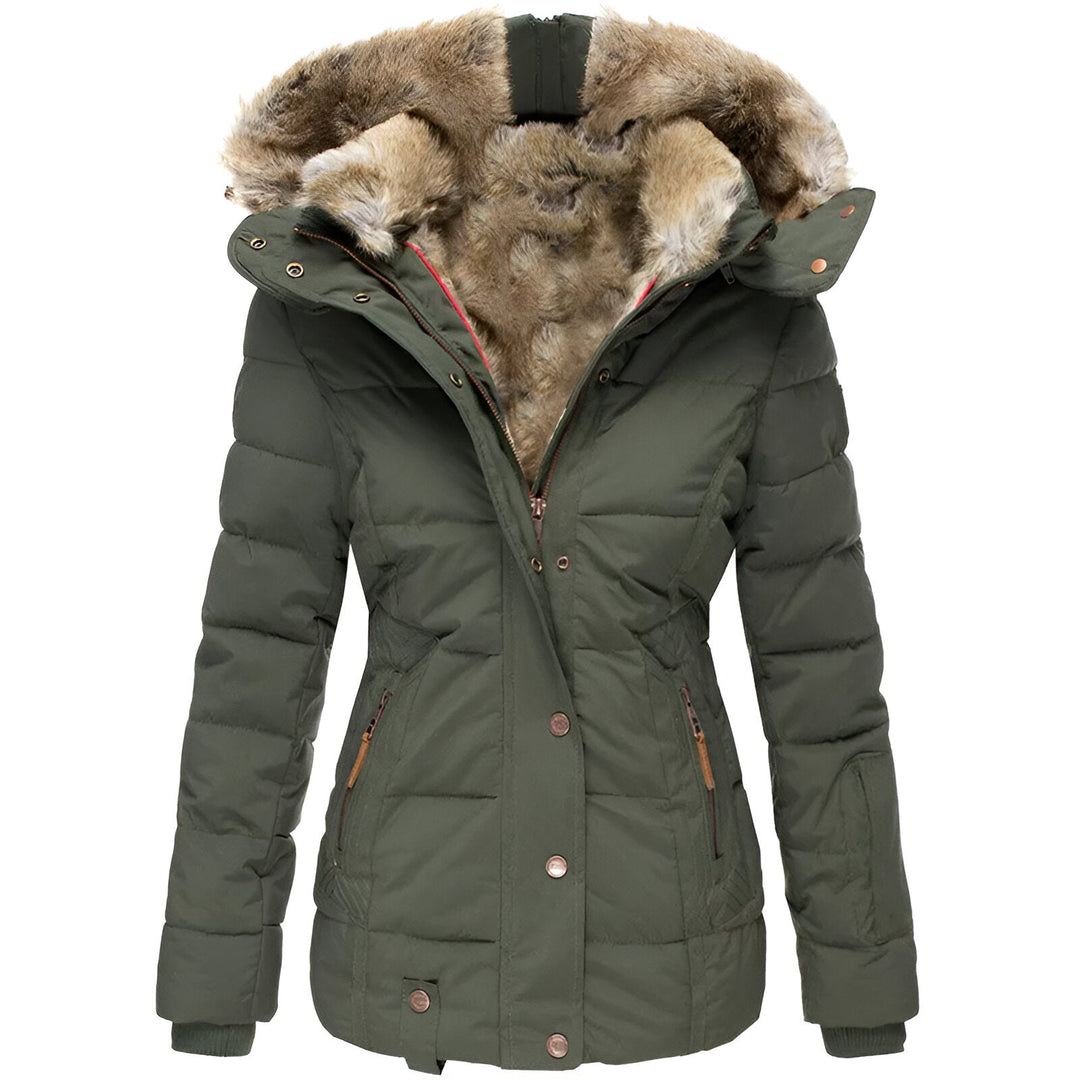 Warm Women's Down Parka with Faux Fur Hood