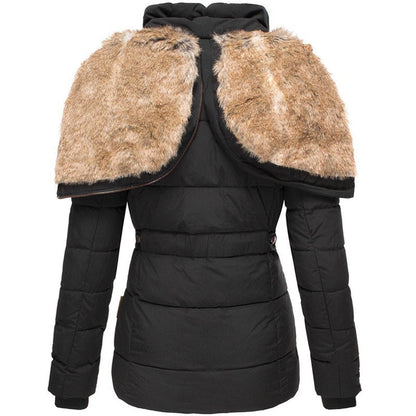 Warm Women's Down Parka with Faux Fur Hood
