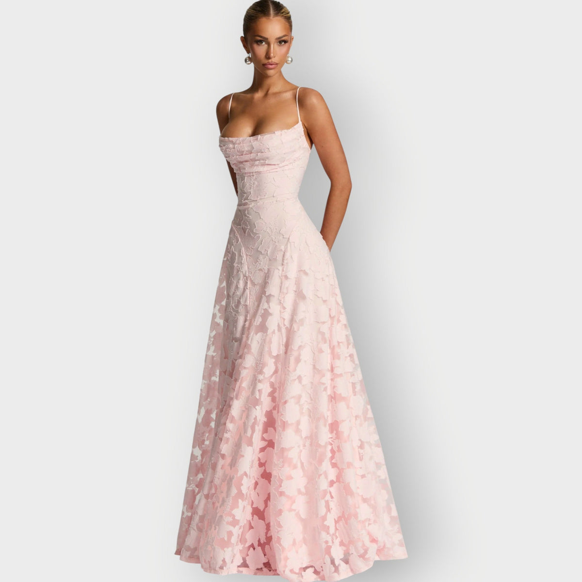 Elegant Strapless Velvet Evening Gown