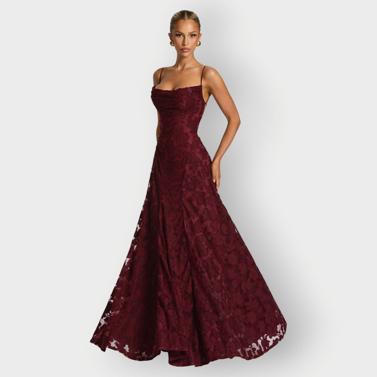 Elegant Strapless Velvet Evening Gown