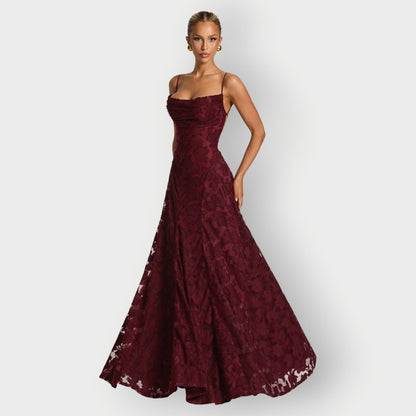 Elegant Strapless Velvet Evening Gown