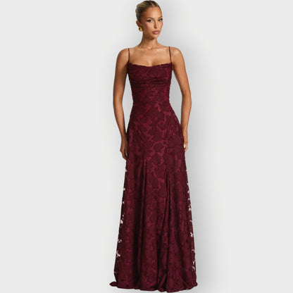 Luxurious Off Shoulder Velvet Evening Dress - VibreMode