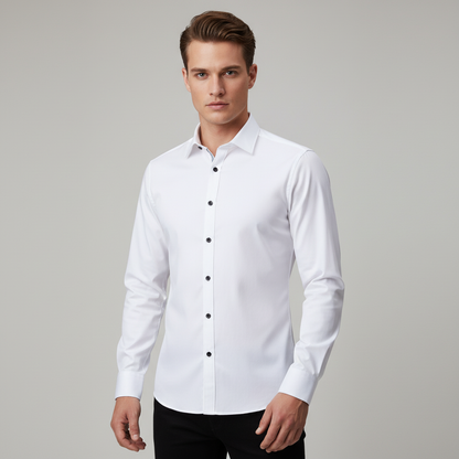 Men's Slim Fit Dress Shirt Cotton Button Down - VibreMode