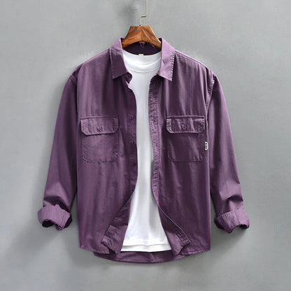 Men's Long Sleeve Button-Up Shirt - VibreMode