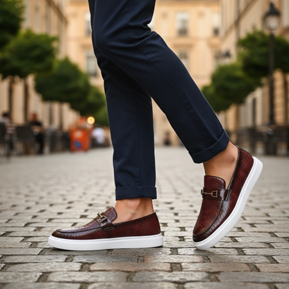 Men's Textured Slip-On Loafers
