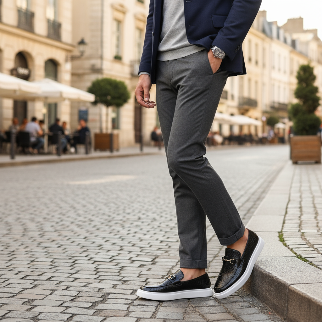 Men's Textured Slip-On Loafers