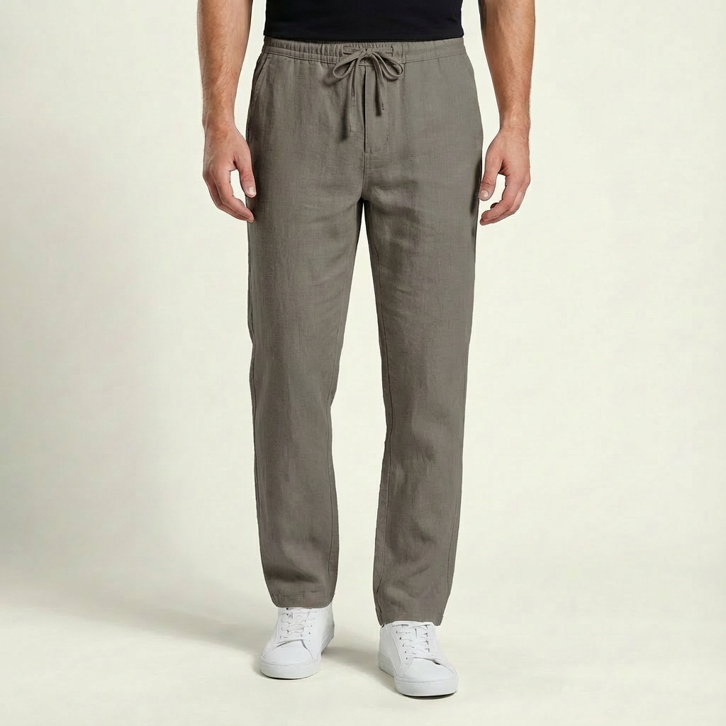 Men's Linen Trousers Lightweight Beige