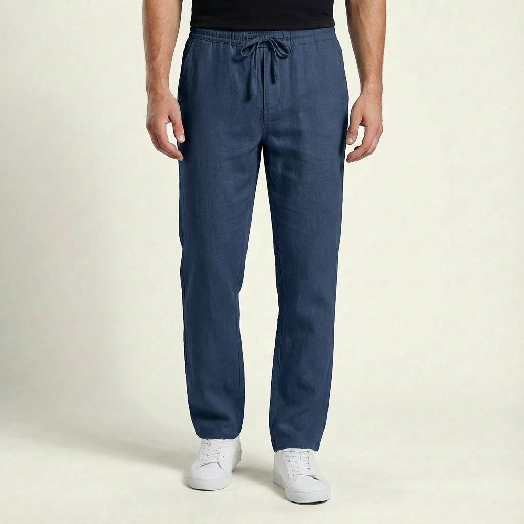 Men's Linen Trousers Lightweight Beige