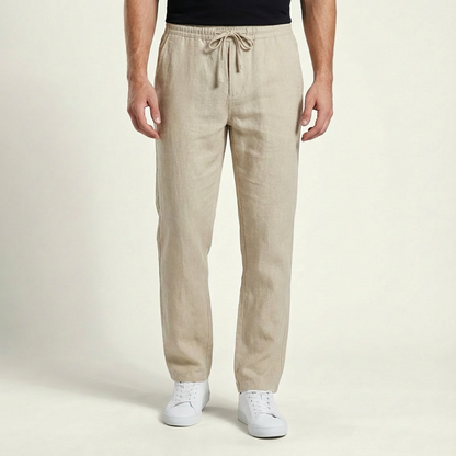 Men's Linen Trousers Lightweight Beige