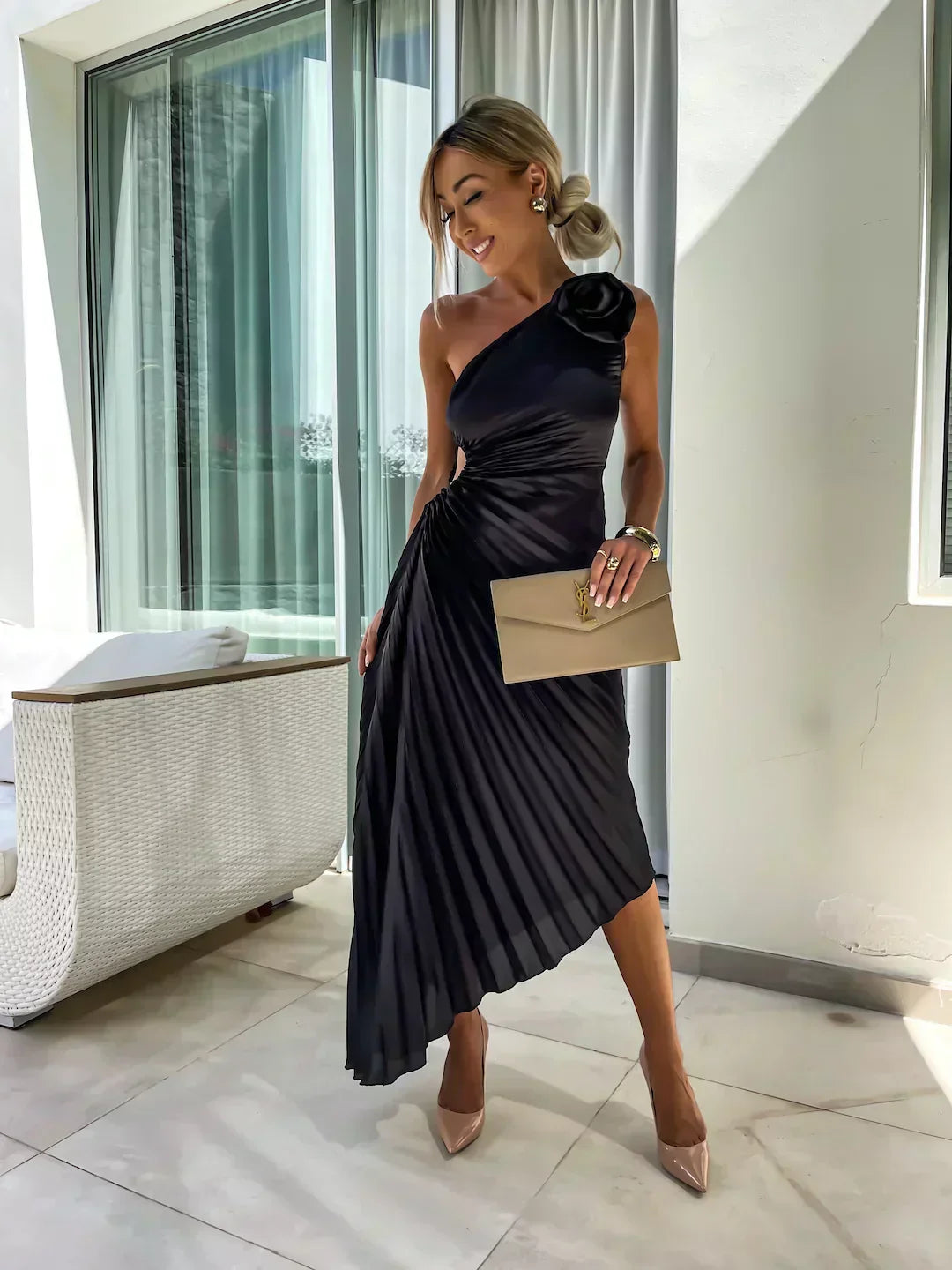 Elegant Floral Garden Party Dress for Women