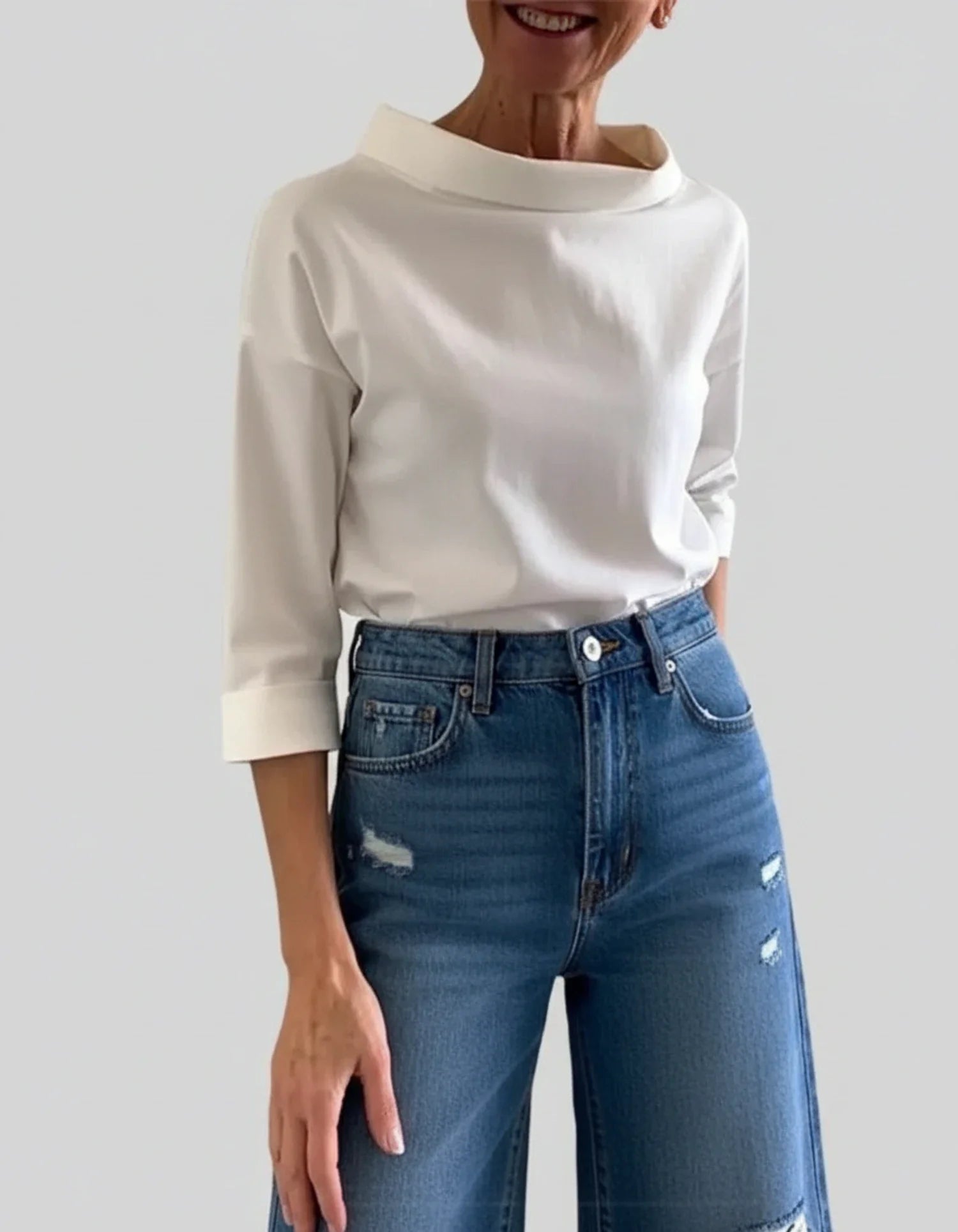 Women's Funnel Neck Blouse - VibreMode