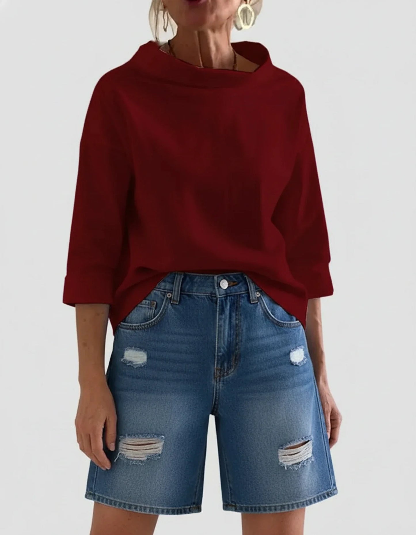 Women's Funnel Neck Blouse