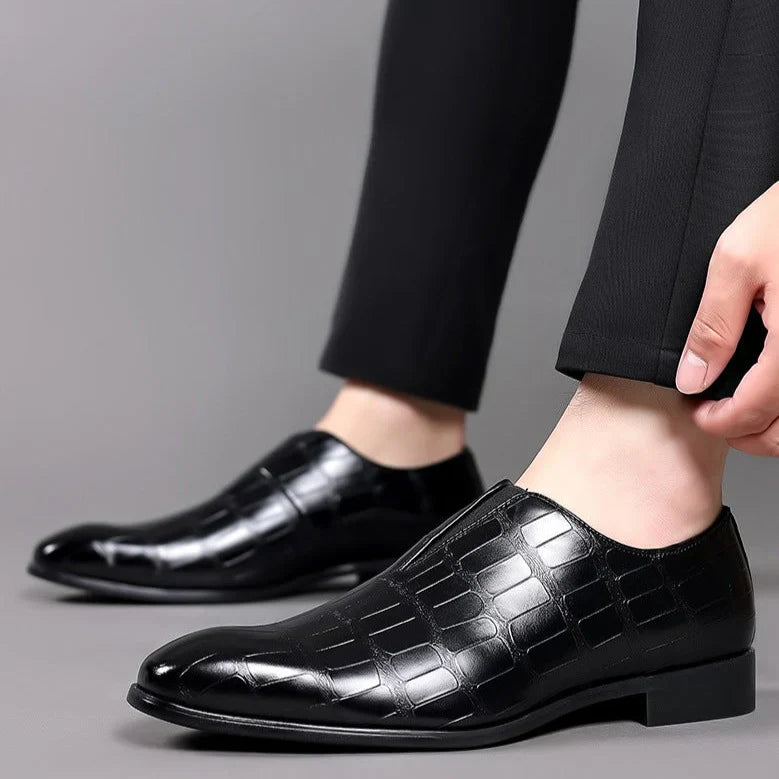 Men's Slip-On Dress Shoes Textured Leather