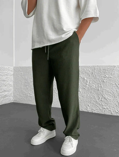 Men's Wide Leg Lounge Pants Vertical Stripe