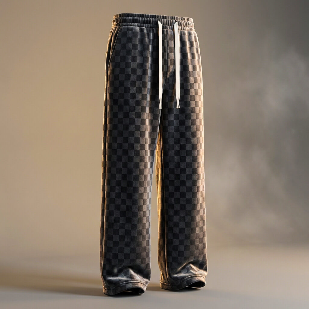 Soft Plaid Corduroy Jogger Pants - VibreMode