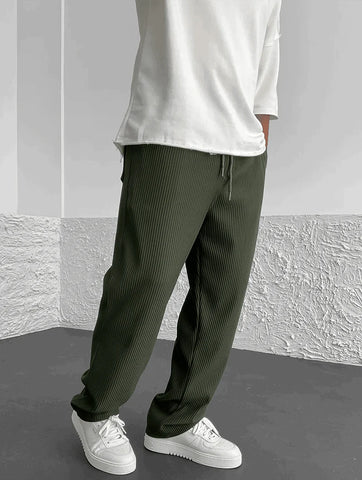Men's Wide Leg Lounge Pants Vertical Stripe