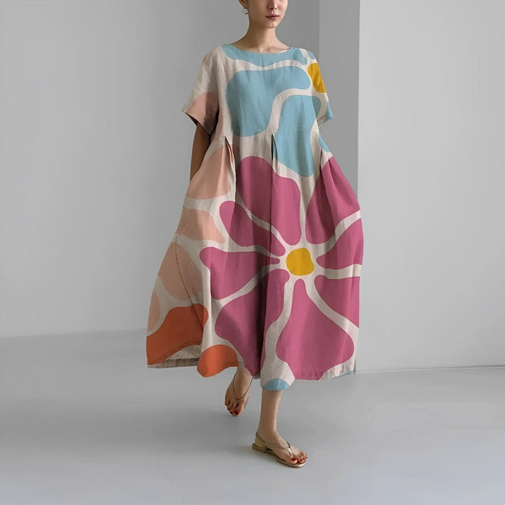 Casual Floral Midi Dress for Women