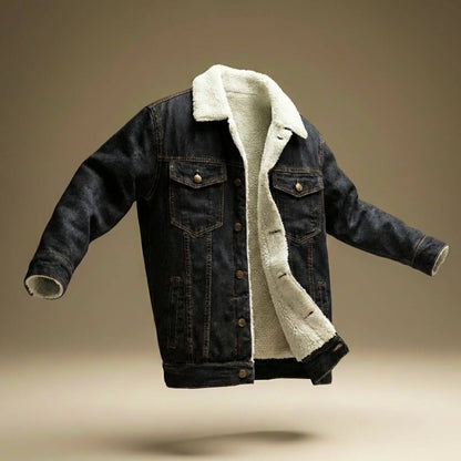 Faux Fur Lined Casual Denim Jacket