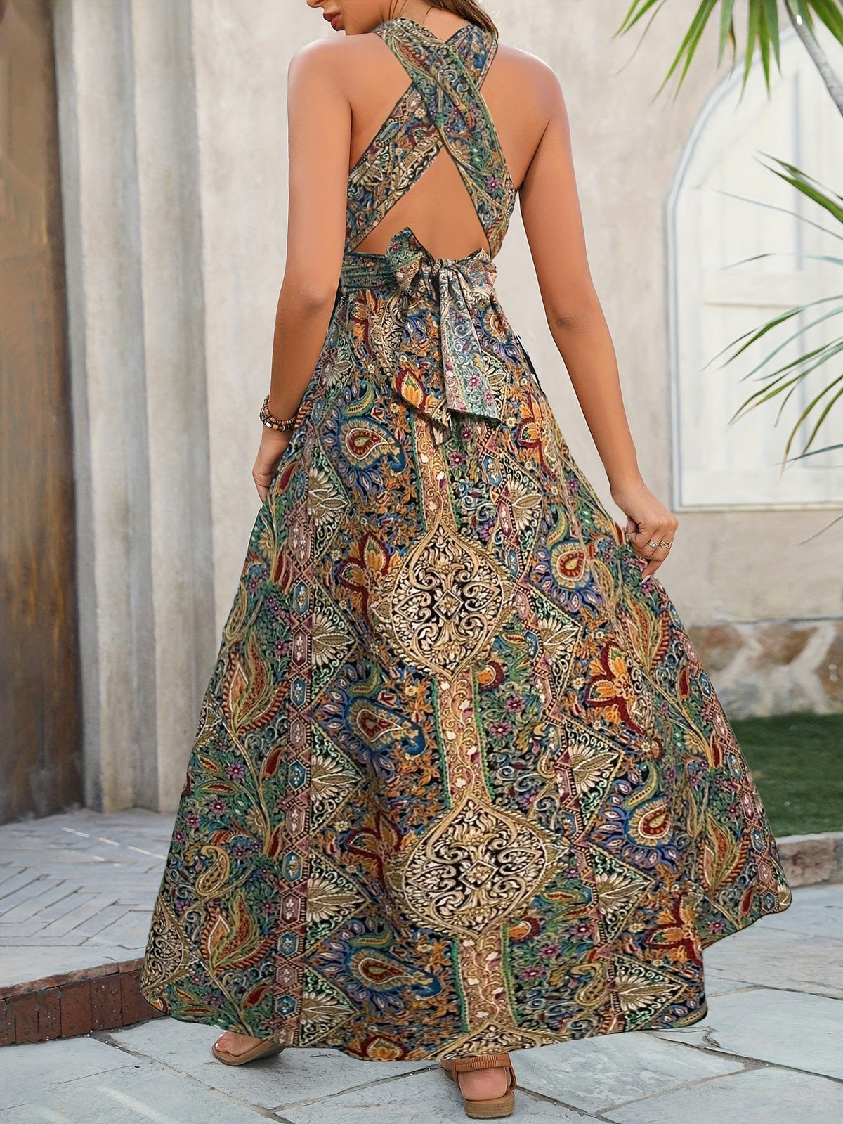 Image of Gail | Women's Halter Maxi Dress