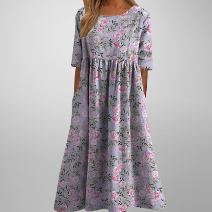 Women's Floral Maxi Dress Empire Waist