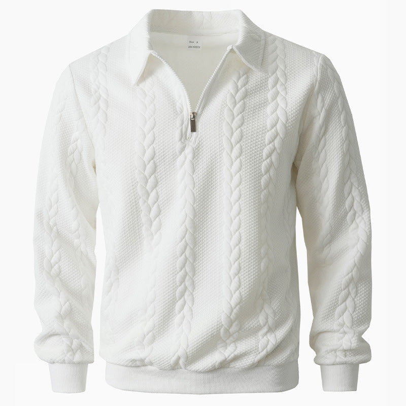 Image of Garrett | Men's Long Sleeve Zip Neck Polo Shirt