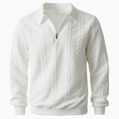 Image of Garrett | Men's Long Sleeve Zip Neck Polo Shirt