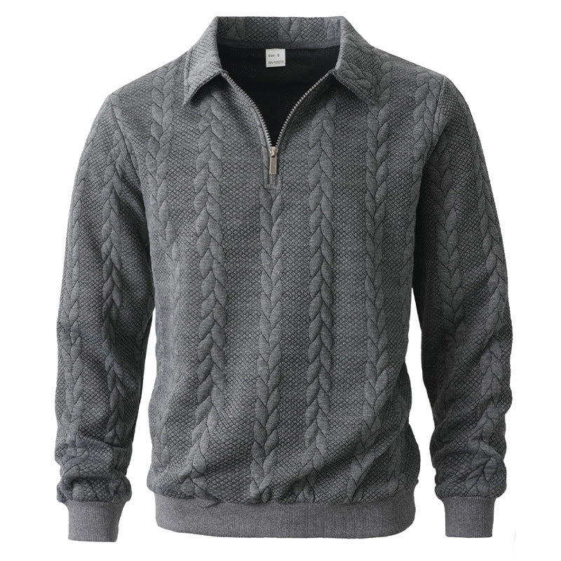Image of Garrett | Men's Long Sleeve Zip Neck Polo Shirt